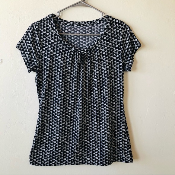 WORTHINGTON Womens Top Size Small Scoop Neckline Black & White Cap Sleeves New - Picture 5 of 9